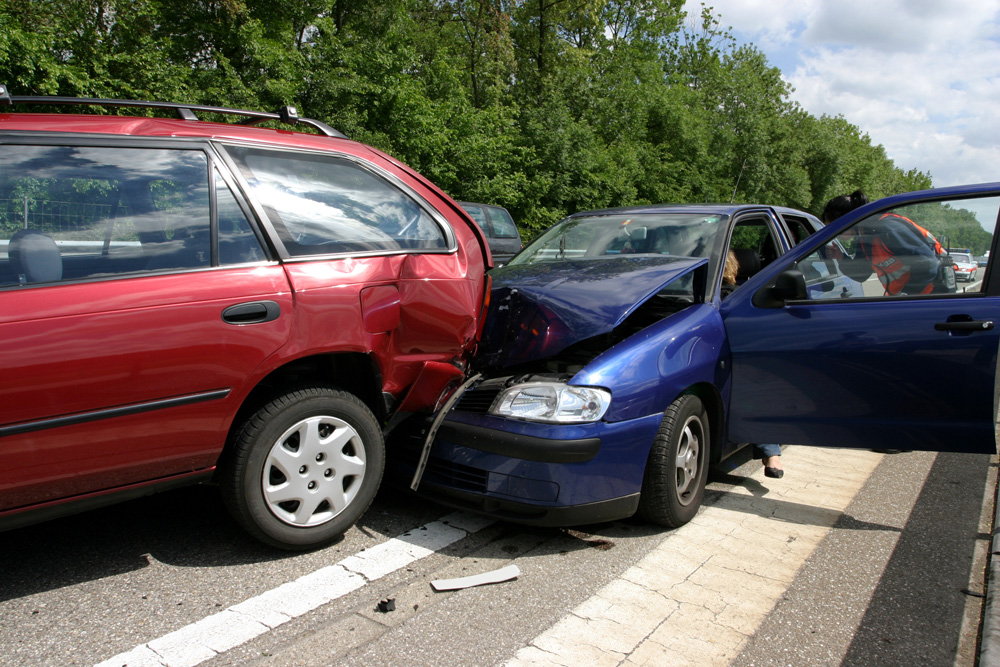 Car accident caused by distracted driver