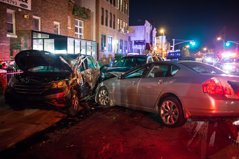 Car accident caused by a reckless driver under the influence of drugs & alcohol